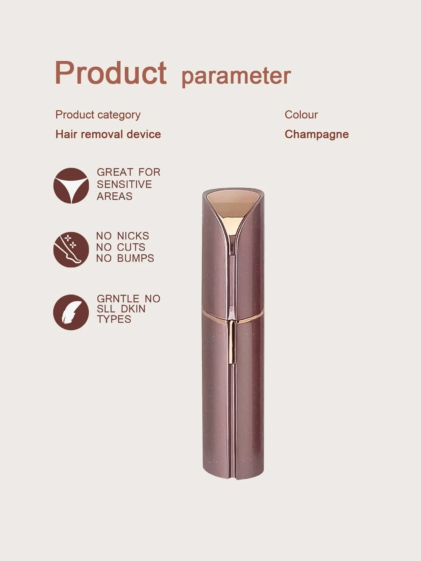 1pc Lipstick Shaped Electric Hair Remover