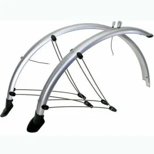 26" x 60mm City Hybrid Mountain Bike Front Rear Dynamo Mudguards Set Silver