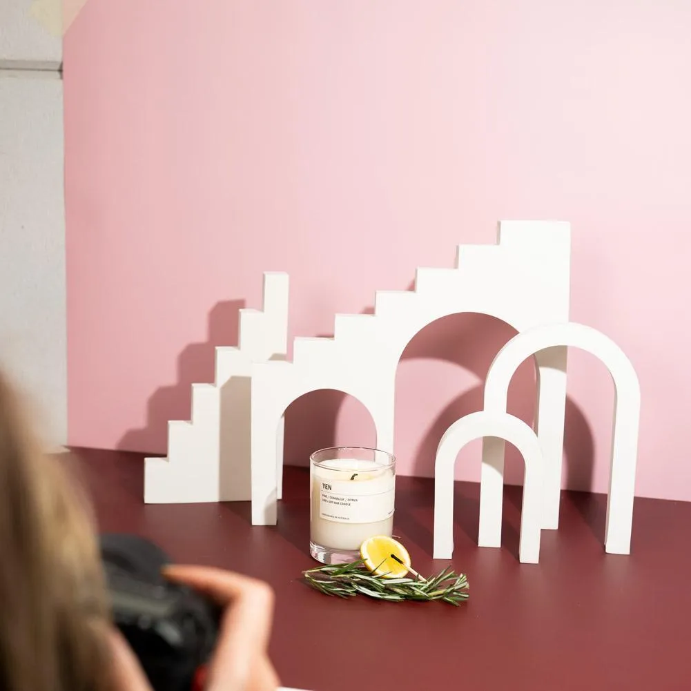 4 Piece Geometric Foam Styling Prop Set for Photography (White) (DEMO STOCK)