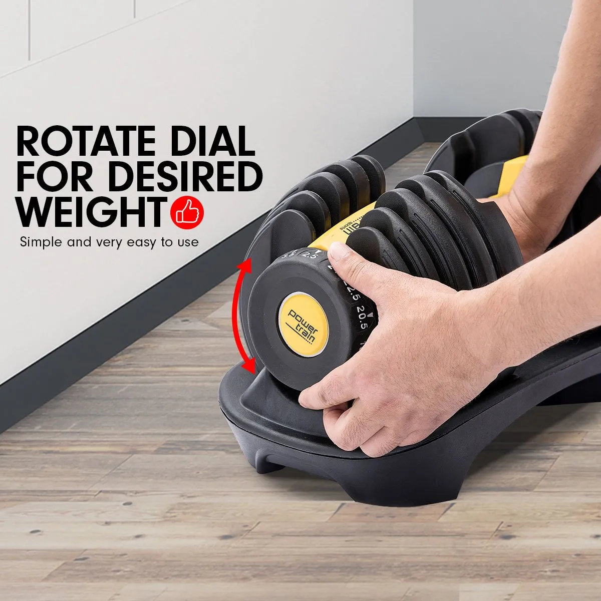 48kg Adjustable Dumbbell Home Gym Set | Gold | Powertrain