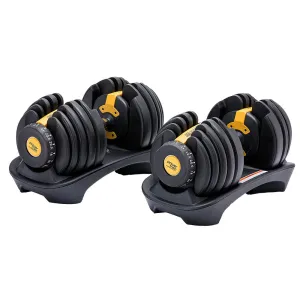 48kg Adjustable Dumbbell Home Gym Set | Gold | Powertrain