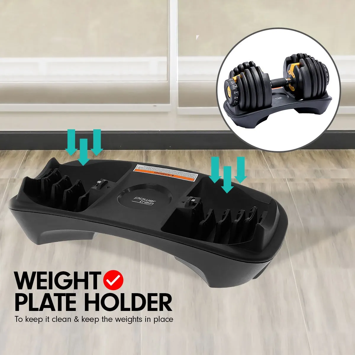 48kg Adjustable Dumbbell Home Gym Set | Gold | Powertrain