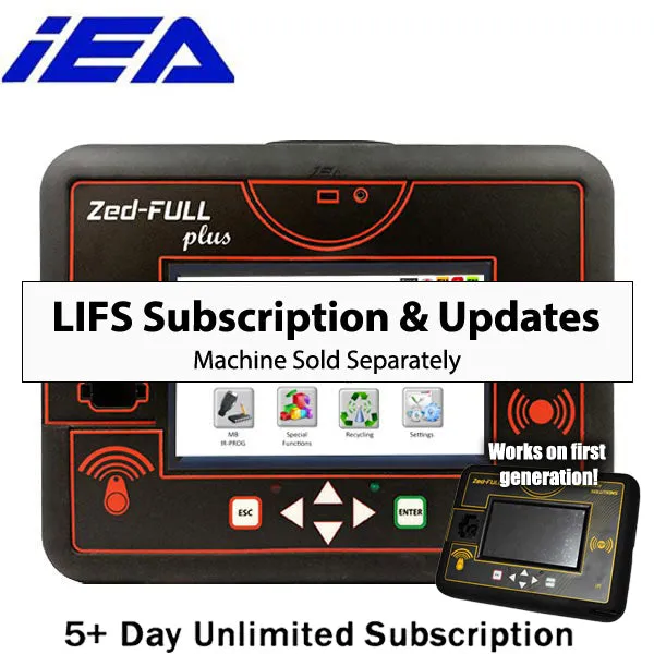 5  Day Unlimited LIFS Subscription for IEA Zed Full - ( machine sold separately )