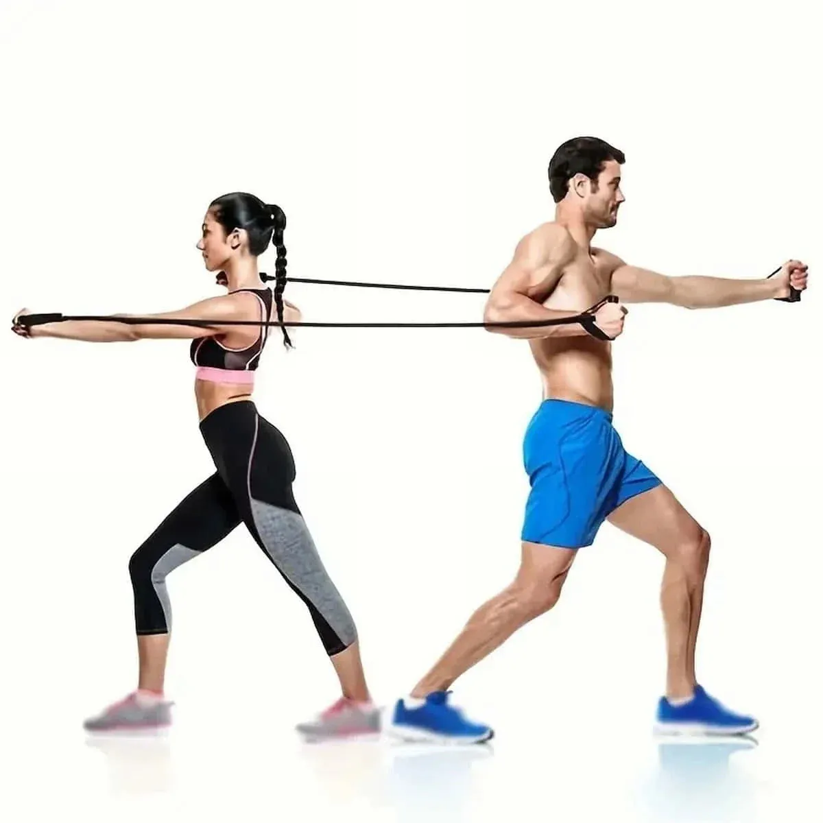 5 Level Resistance Bands with Handles for Home Workouts