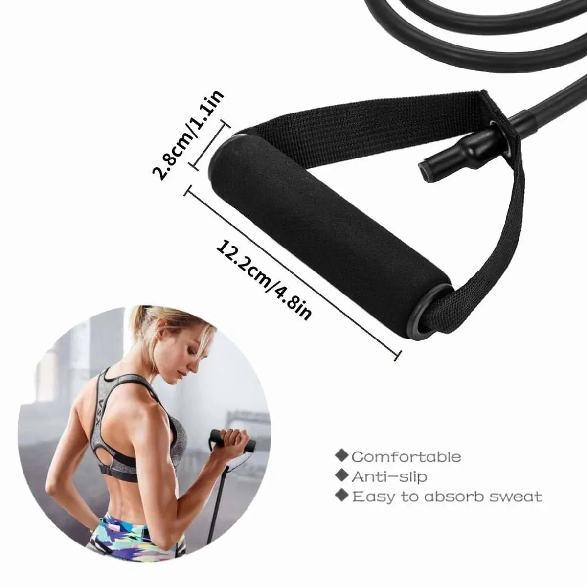 5 Level Resistance Bands with Handles for Home Workouts