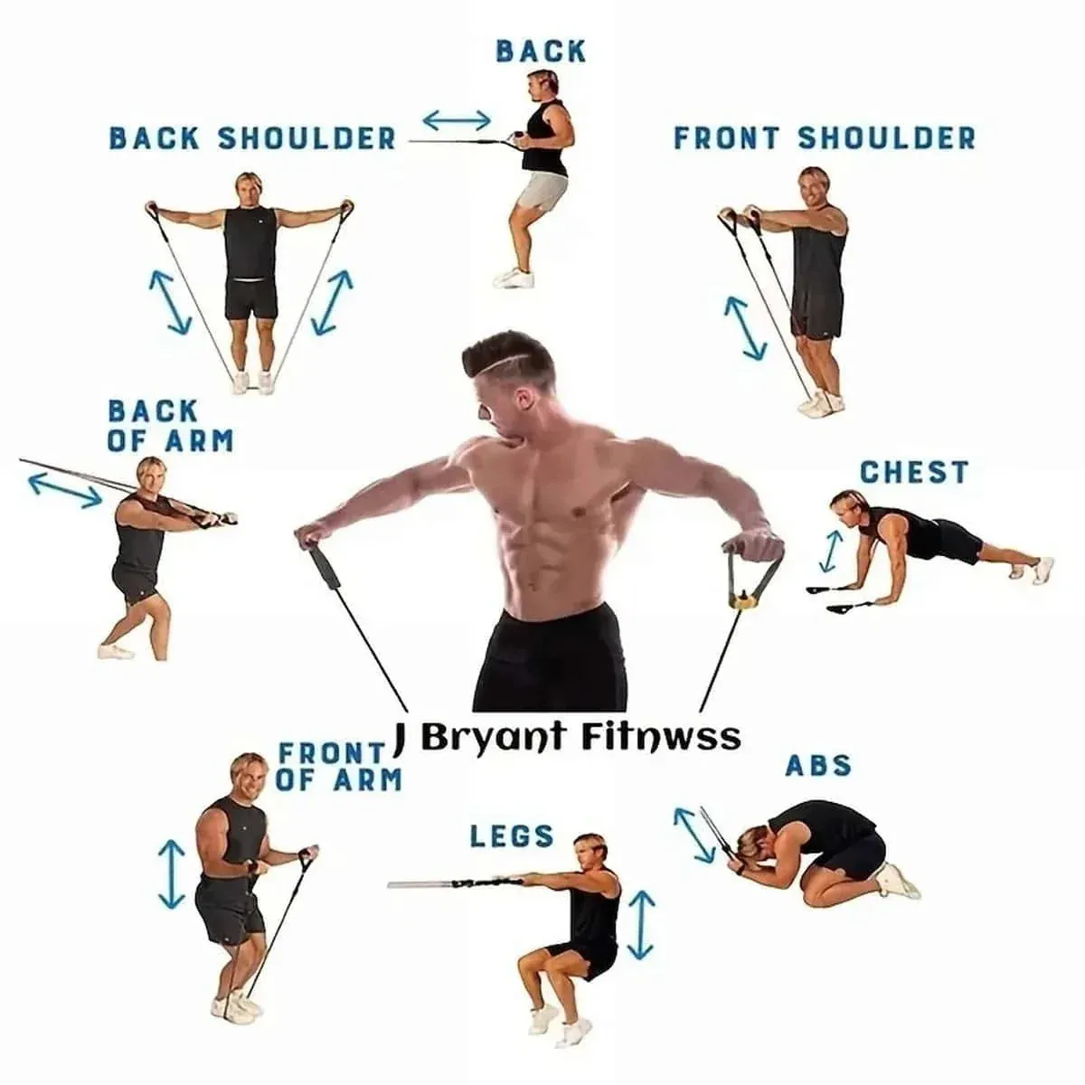 5 Level Resistance Bands with Handles for Home Workouts