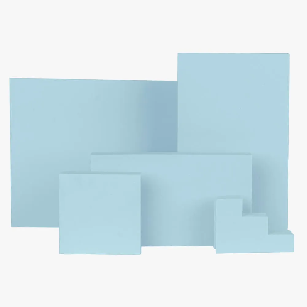 5 Piece Geometric Foam Styling Prop Set for Photography (Pastel Blue)