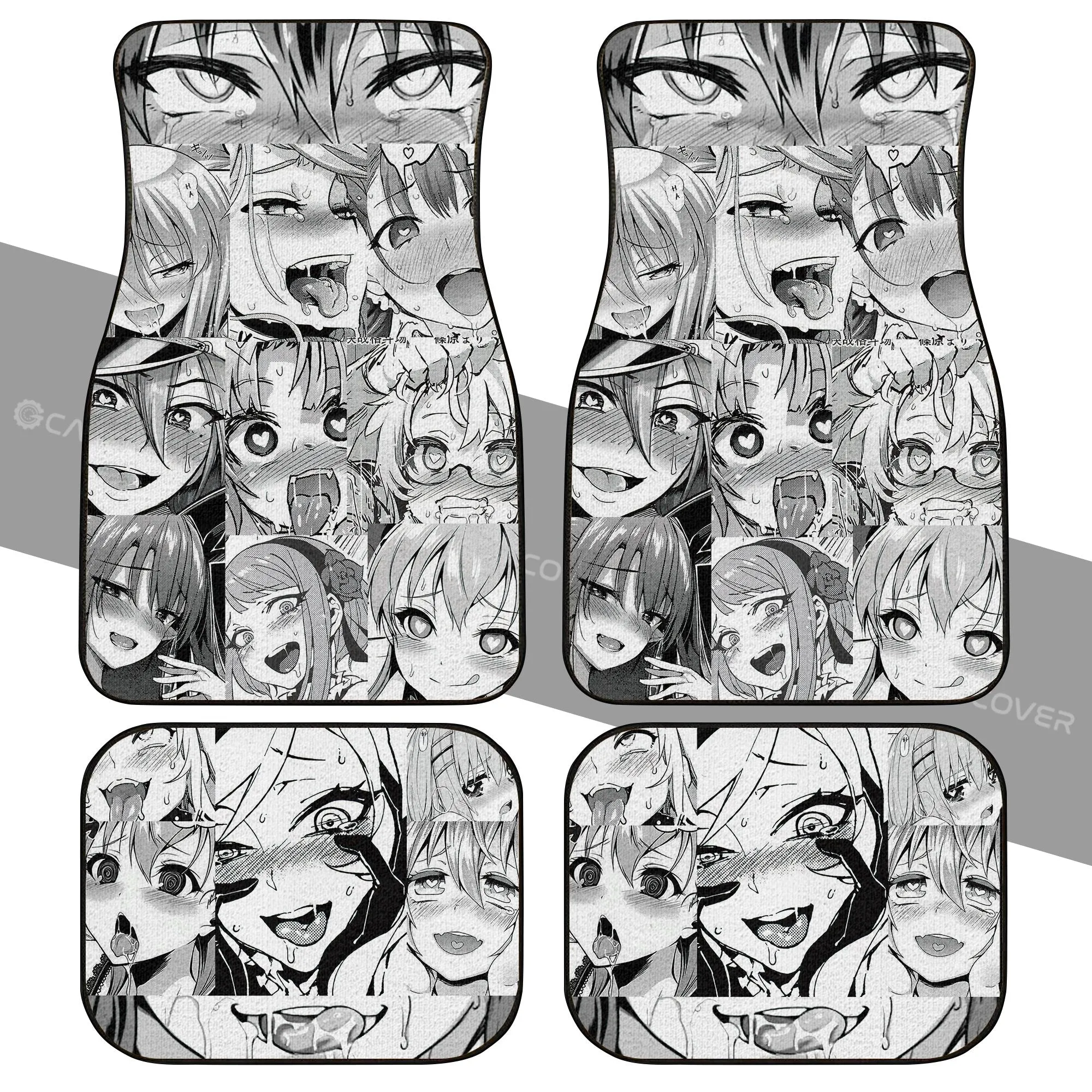 Ahegao Car Floor Mats Custom Manga Style Car Accessories