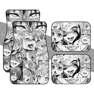 Ahegao Car Floor Mats Custom Manga Style Car Accessories