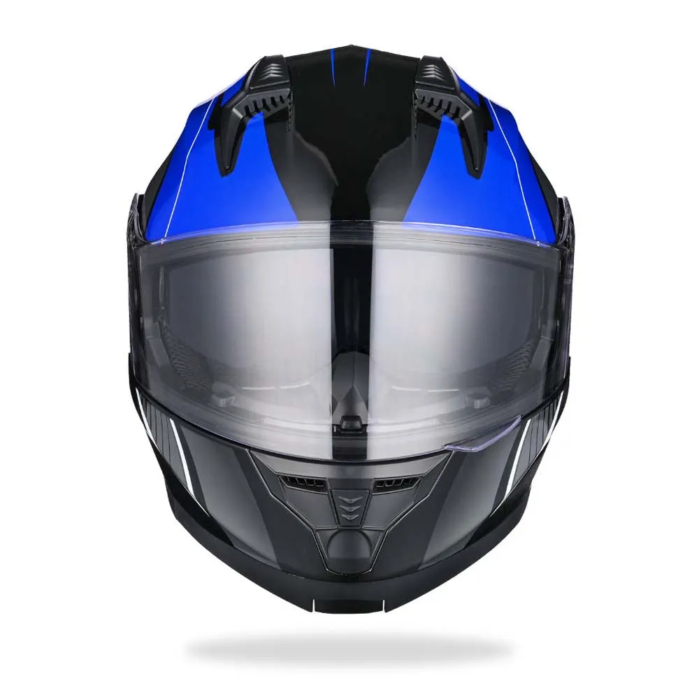 AHR RUN-M3 Modular Helmet Flip Up DOT 2-Visors Blue