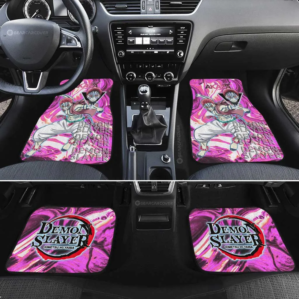 Akaza Car Floor Mats Custom Demon Slayer Anime Car Accessories