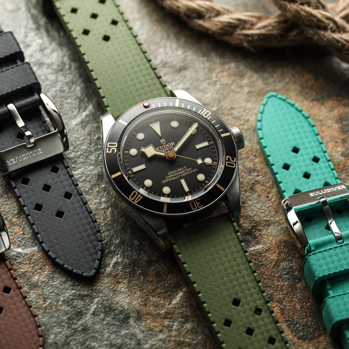 AquaTropic Rubber Watch Strap (MKII) - Capri Sea