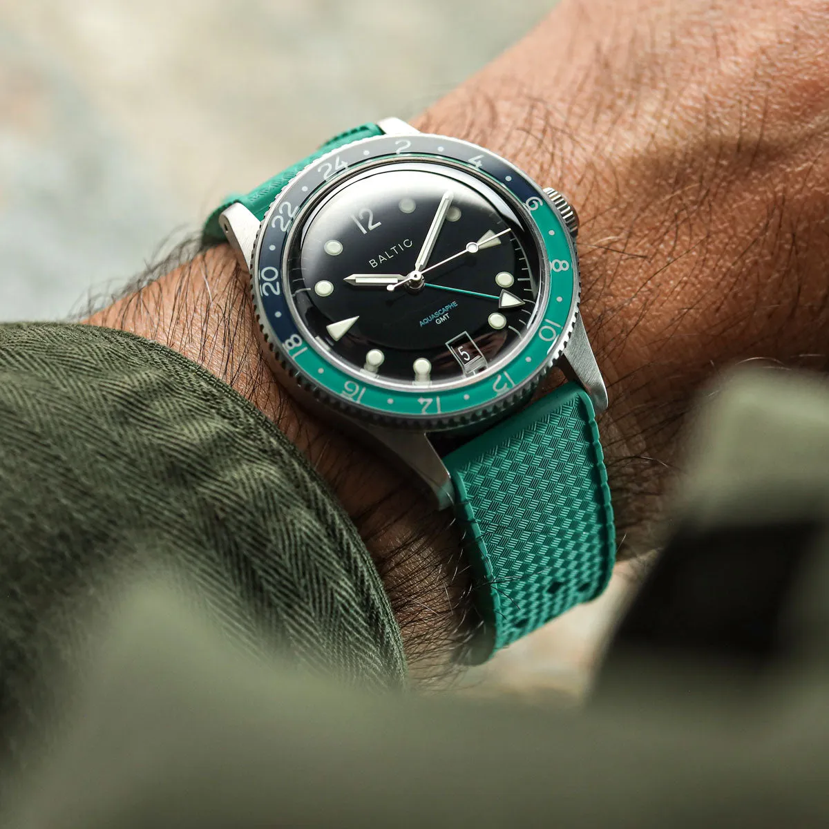 AquaTropic Rubber Watch Strap (MKII) - Capri Sea