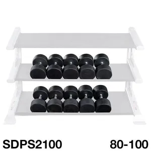 Body Solid 80 to 100 lb Rubber Round Dumbbell Set