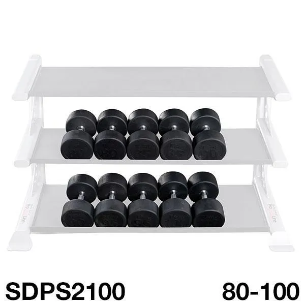 Body Solid 80 to 100 lb Rubber Round Dumbbell Set
