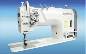 BROTHER T-8420C Twin Needle Lock Stitcher Sewing Machine Complete Set With Servo Motor , Synchronizer , Table , Stand and Castor Wheels ( Without Thread Trimmer ) T-8420C-005  With Servo Motor   Synchronizer