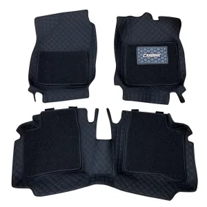 CARBINIC 7D Car Mats | Compatible for Kia Seltos 2019 | 7-Depth Layer Protection Car Floor Mats Anti Skid | Car Accessories | Detachable Layer of Curly Mat | Premium Double Stitched Leather Mats
