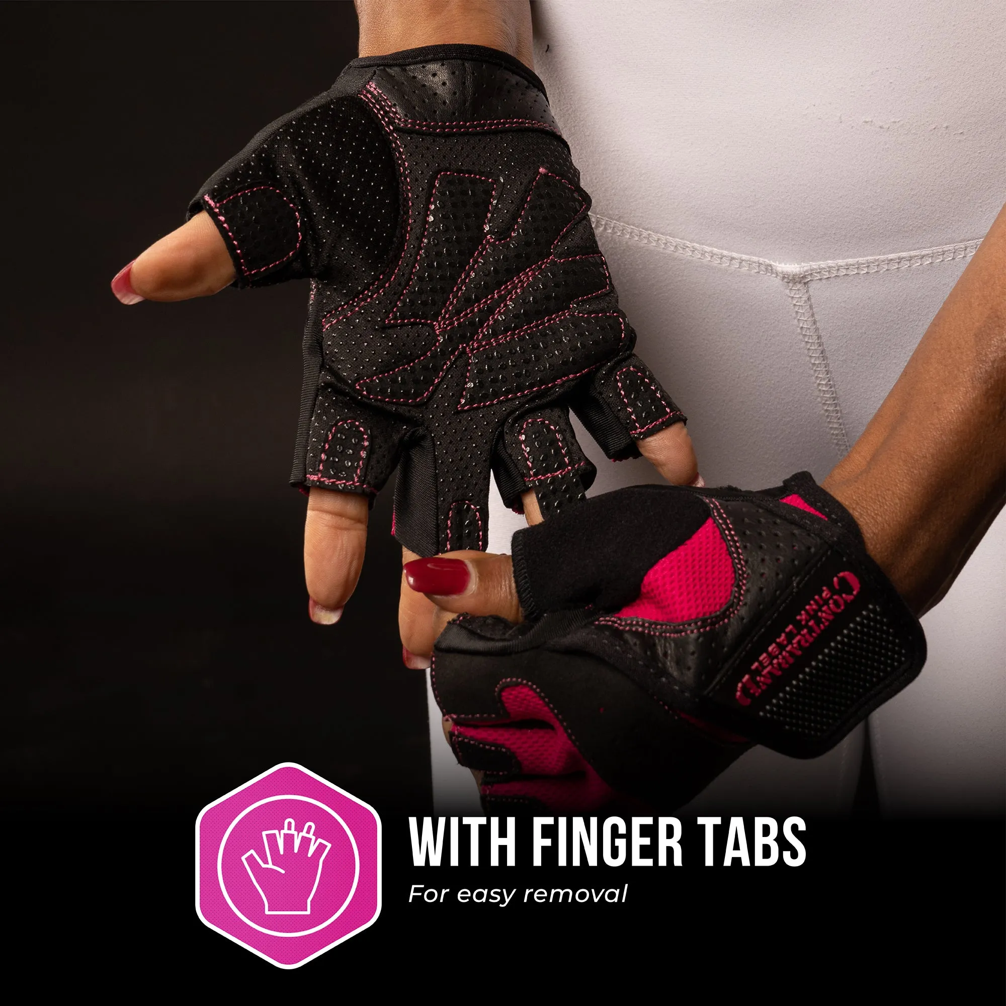 Contraband Pink Label 5137 Womens Padded Weight Lifting Gloves w/Grip-Lock Padding (Pair)