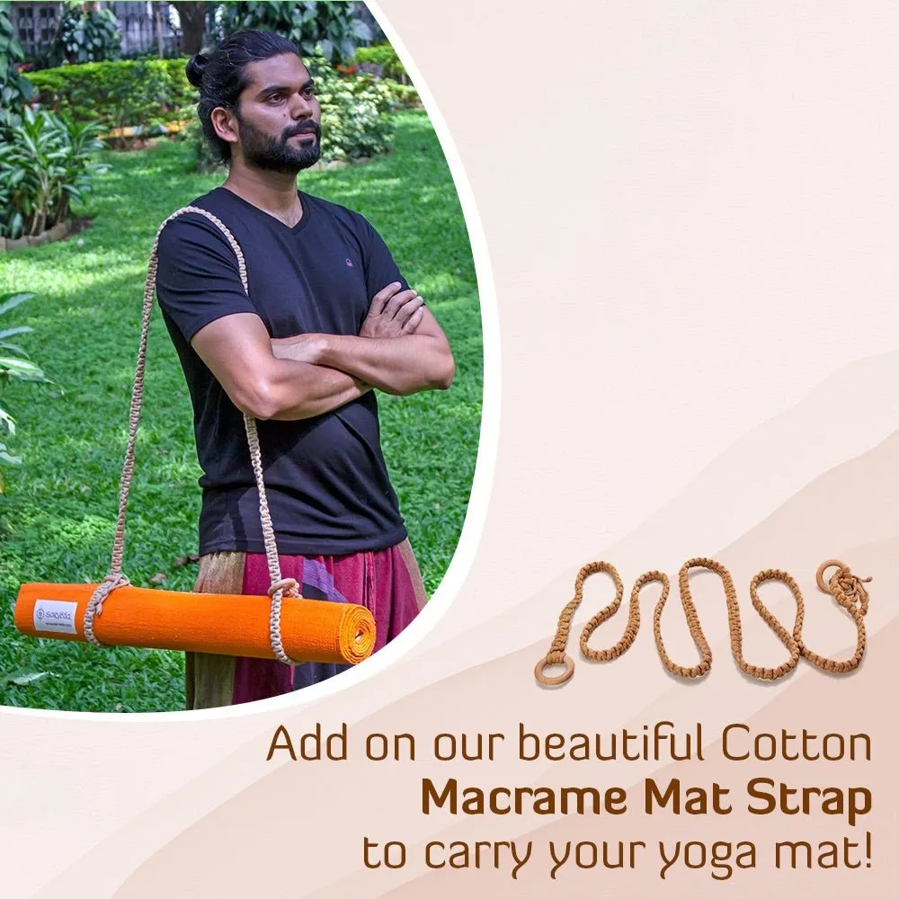 Cotton Yoga Mat- High Grip Orange- 24 inches