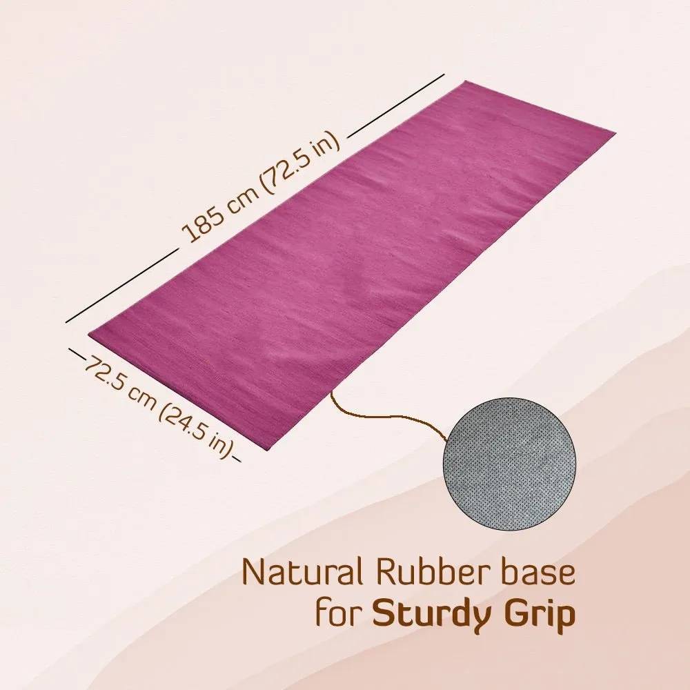 Cotton Yoga Mat- Lotus- High Grip Yellow- 24 inches