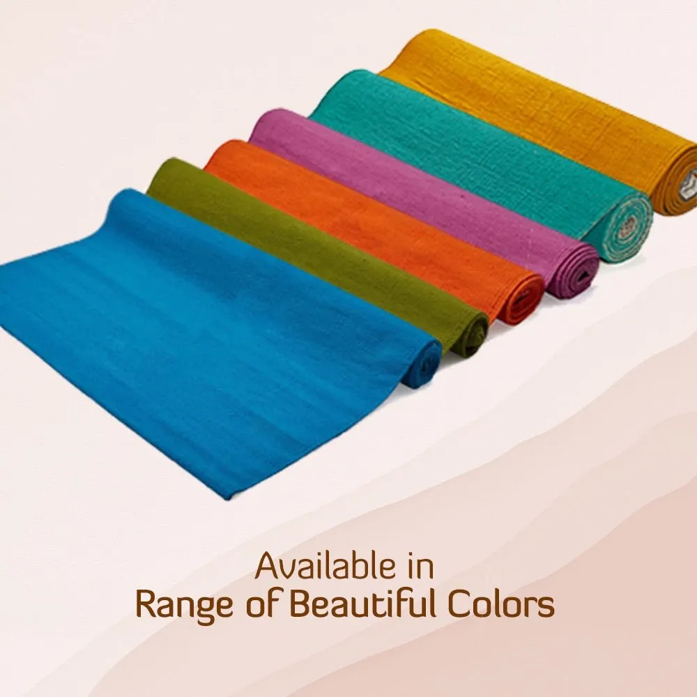 Cotton Yoga Mat- Lotus- High Grip Yellow- 24 inches