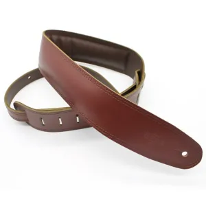 DSL 2.5" Padded Garment Leather Guitar Strap - Maroon/Brown