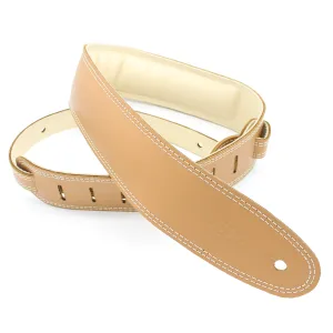 DSL 2.5" Padded Garment Leather Guitar Strap - Tan/Beige