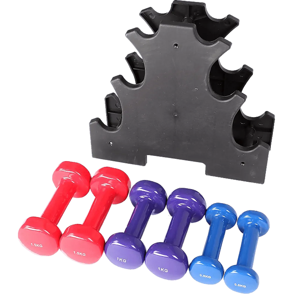 Dummbell Set 6 Piece - Includes Rack