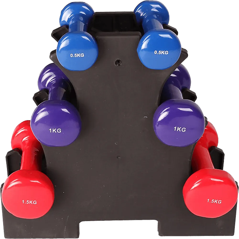 Dummbell Set 6 Piece - Includes Rack