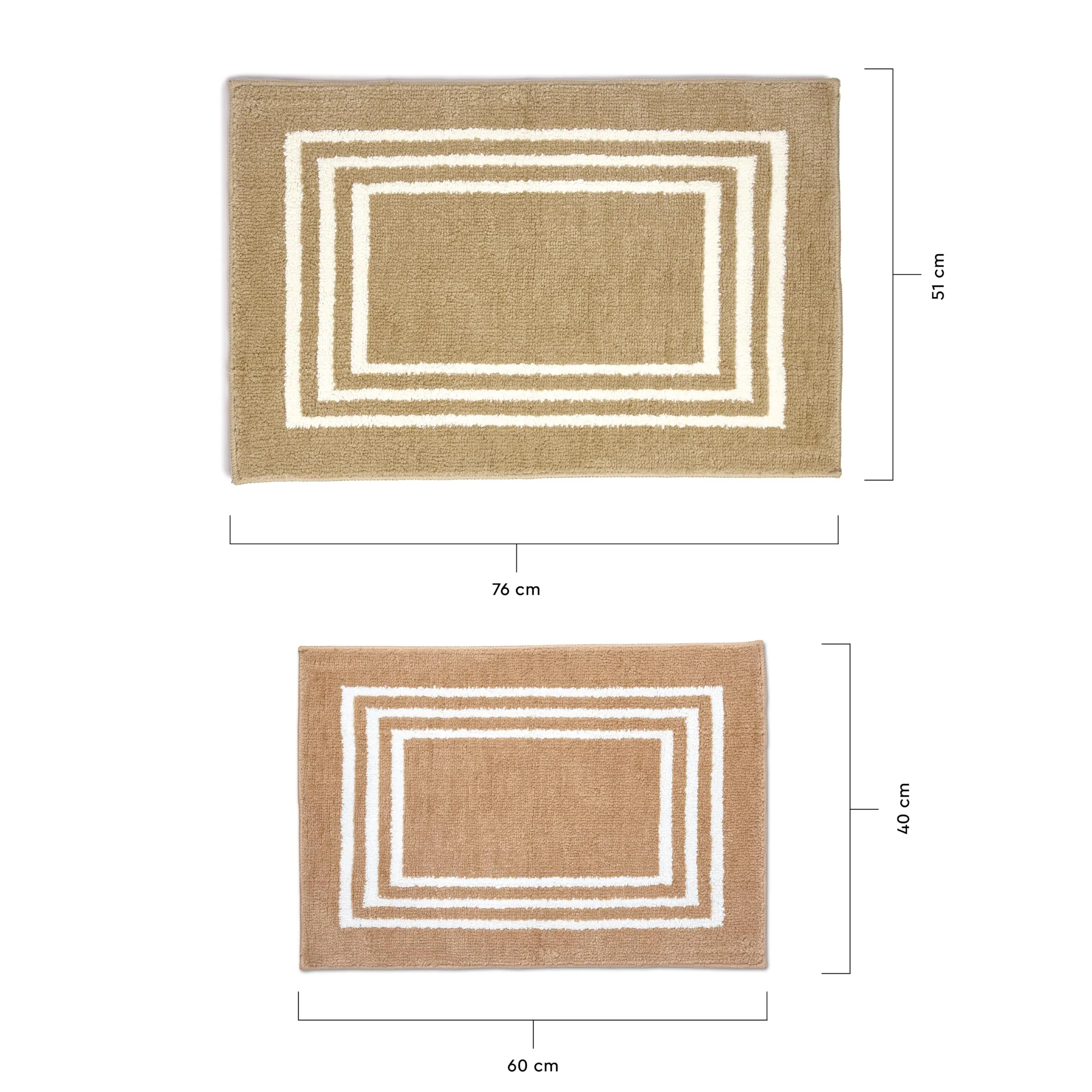 Encasa Super Soft Microfibre Bath Mat 60x40 cm, Super Absorbent, Anti-Skid, Multi-Purpose Door Mat for Bathroom/Bedroom/Kitchen/Floor, Quick Dry, Non-Slip - Beige (Pack of 1)