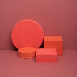 Geometric Foam Styling Props For Photography - Red Velvet 4 Pack