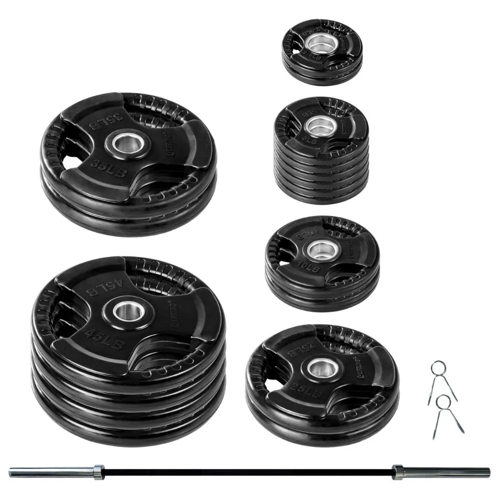 Lifeline Olympic Bumper Plate Set with Bar