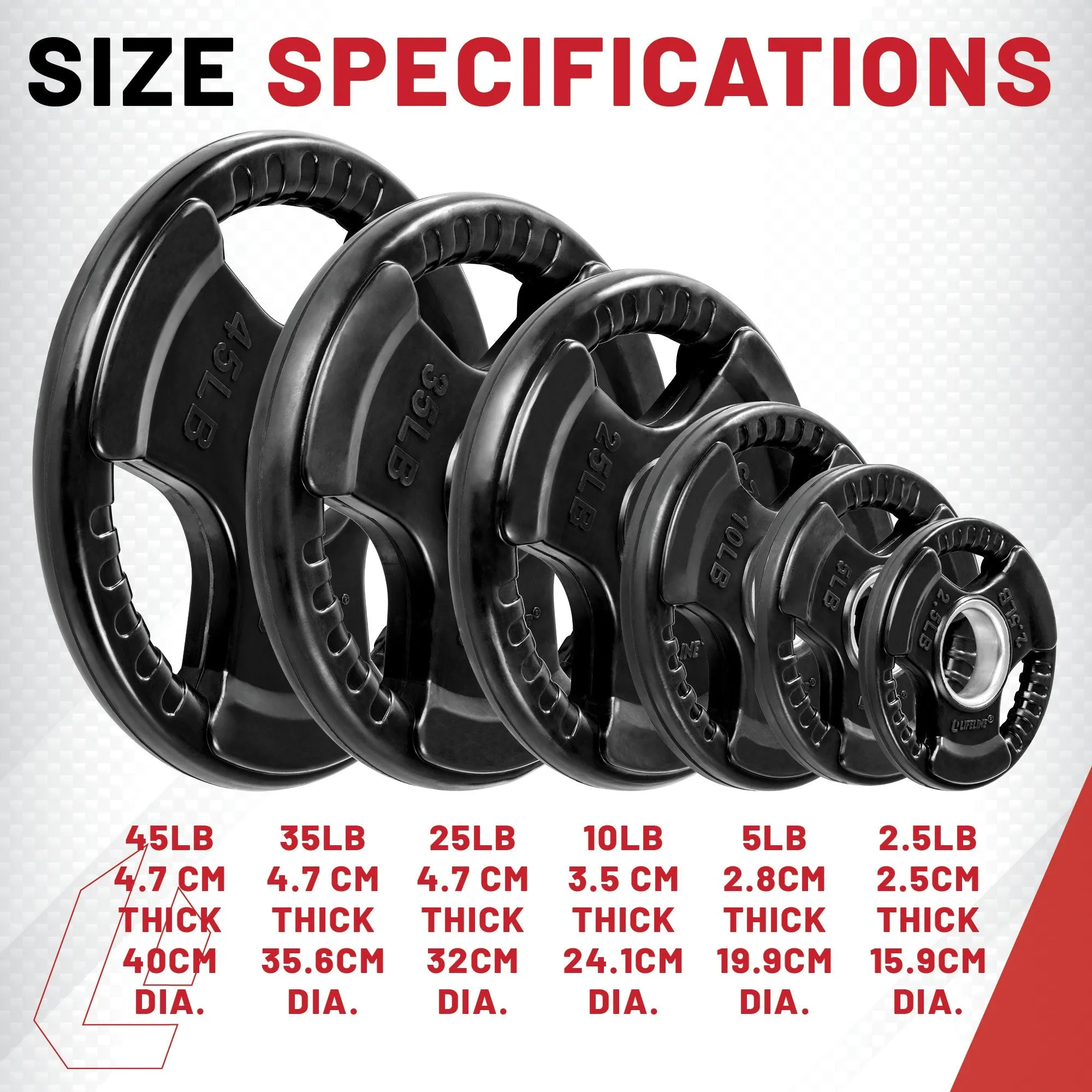 Lifeline Olympic Bumper Plate Set with Bar