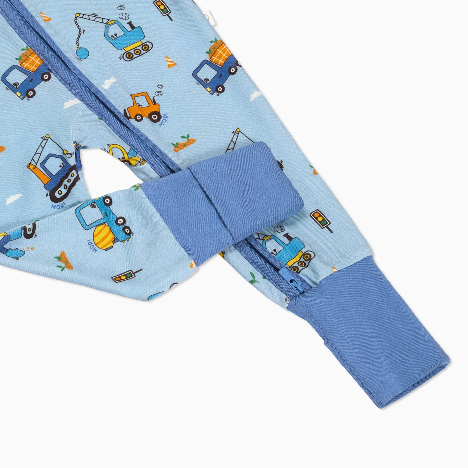 Mighty Machines Clever Zip Baby Pajamas