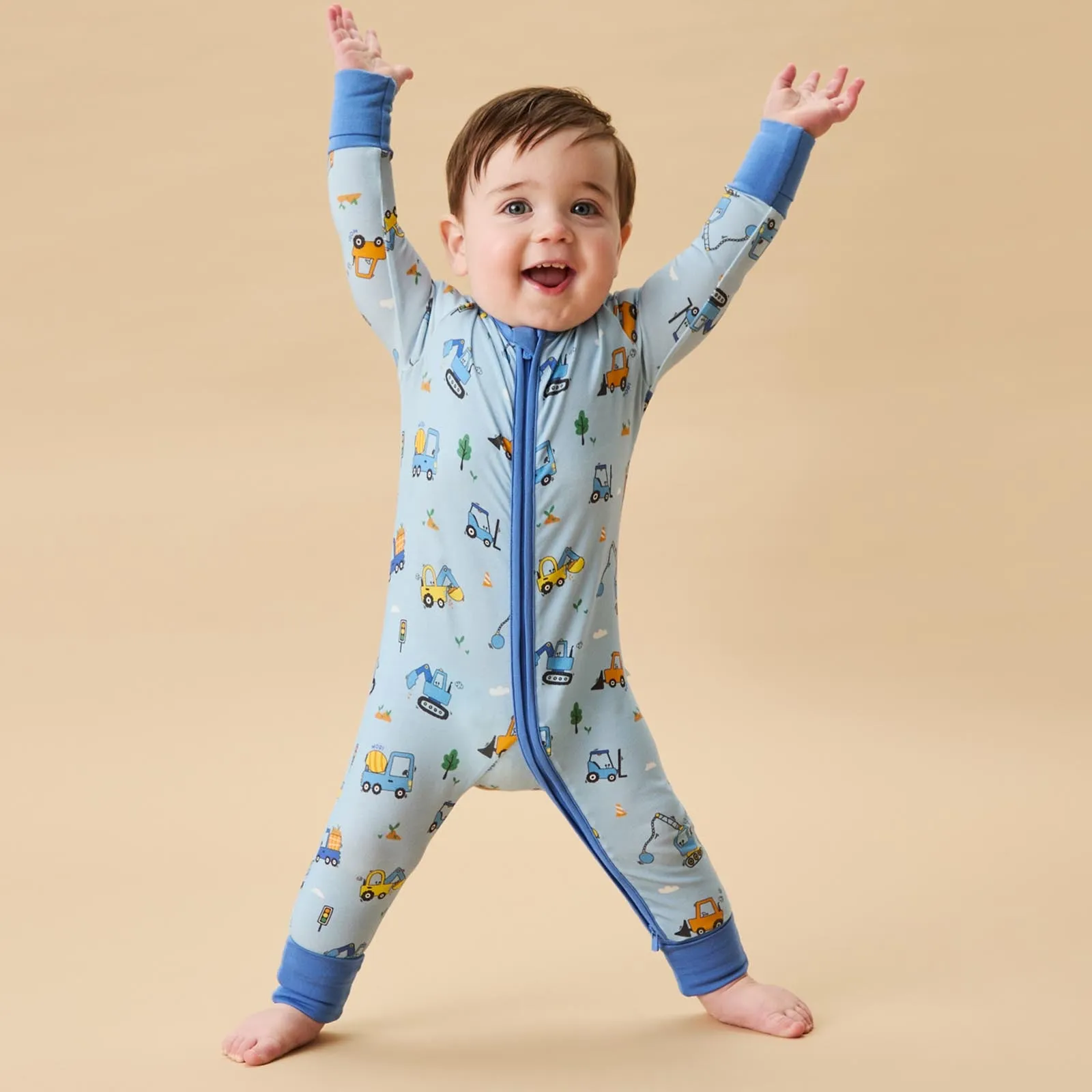 Mighty Machines Clever Zip Baby Pajamas