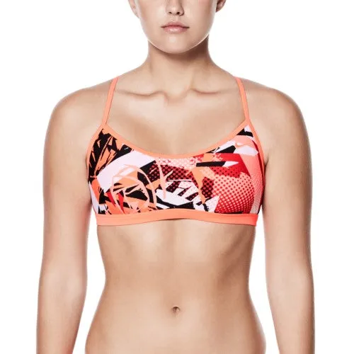 NIKE SWIM Women&#39;s Drift Graffiti Performance Crossback Sport Top