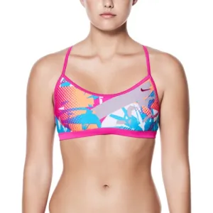NIKE SWIM Women&#39;s Drift Graffiti Performance Crossback Sport Top
