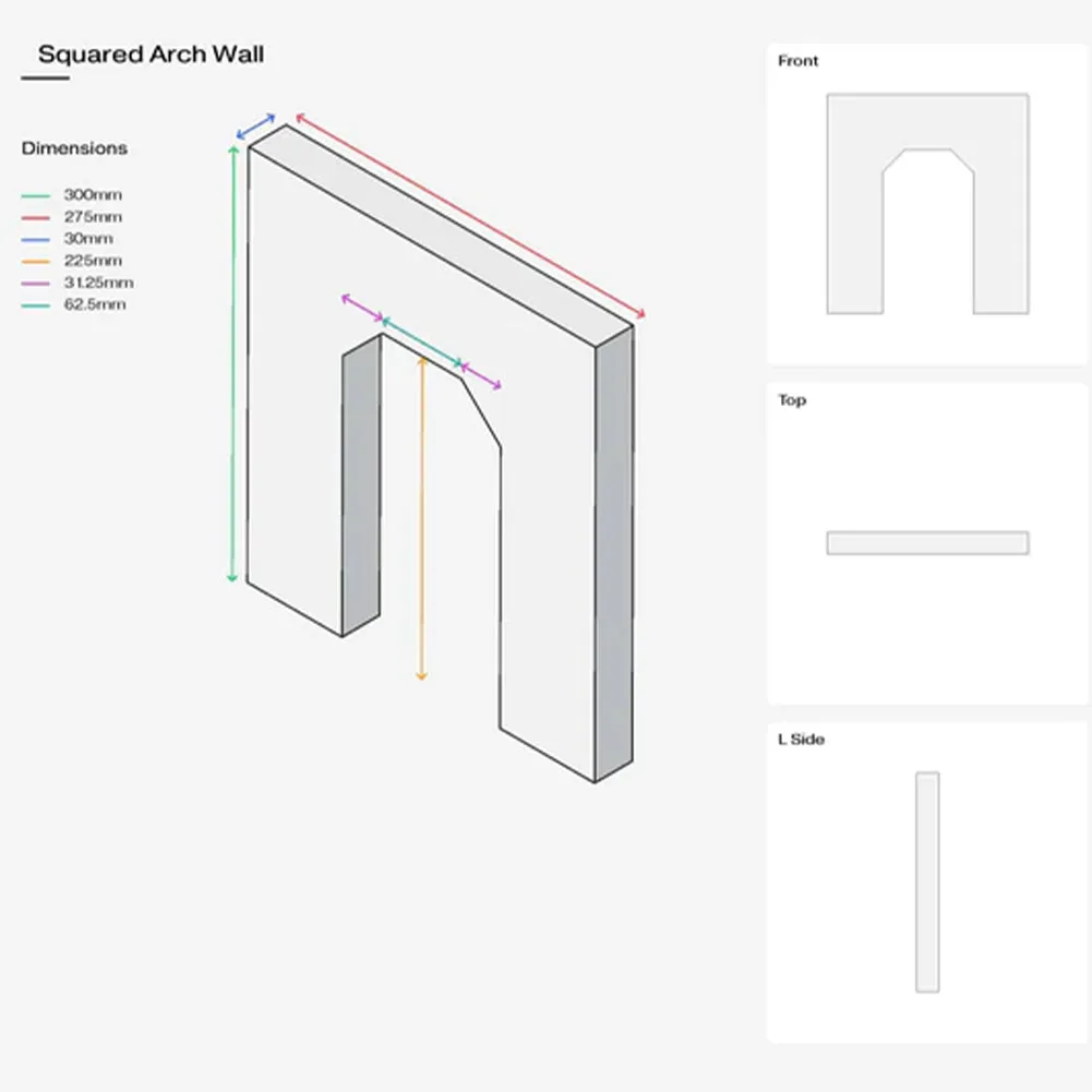 Peach Squared Arch Wall Styling Prop (DEMO STOCK)