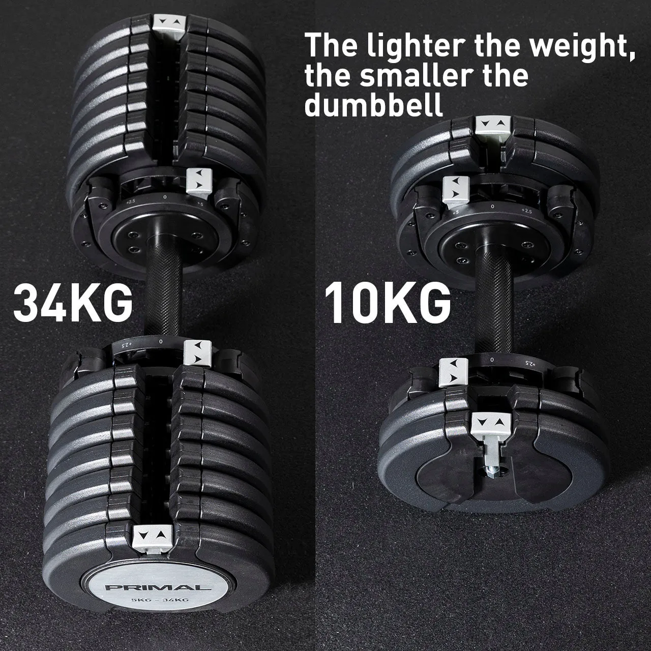 Primal Personal Series 34kg Adjustable Dumbbell (Pair) With Stand