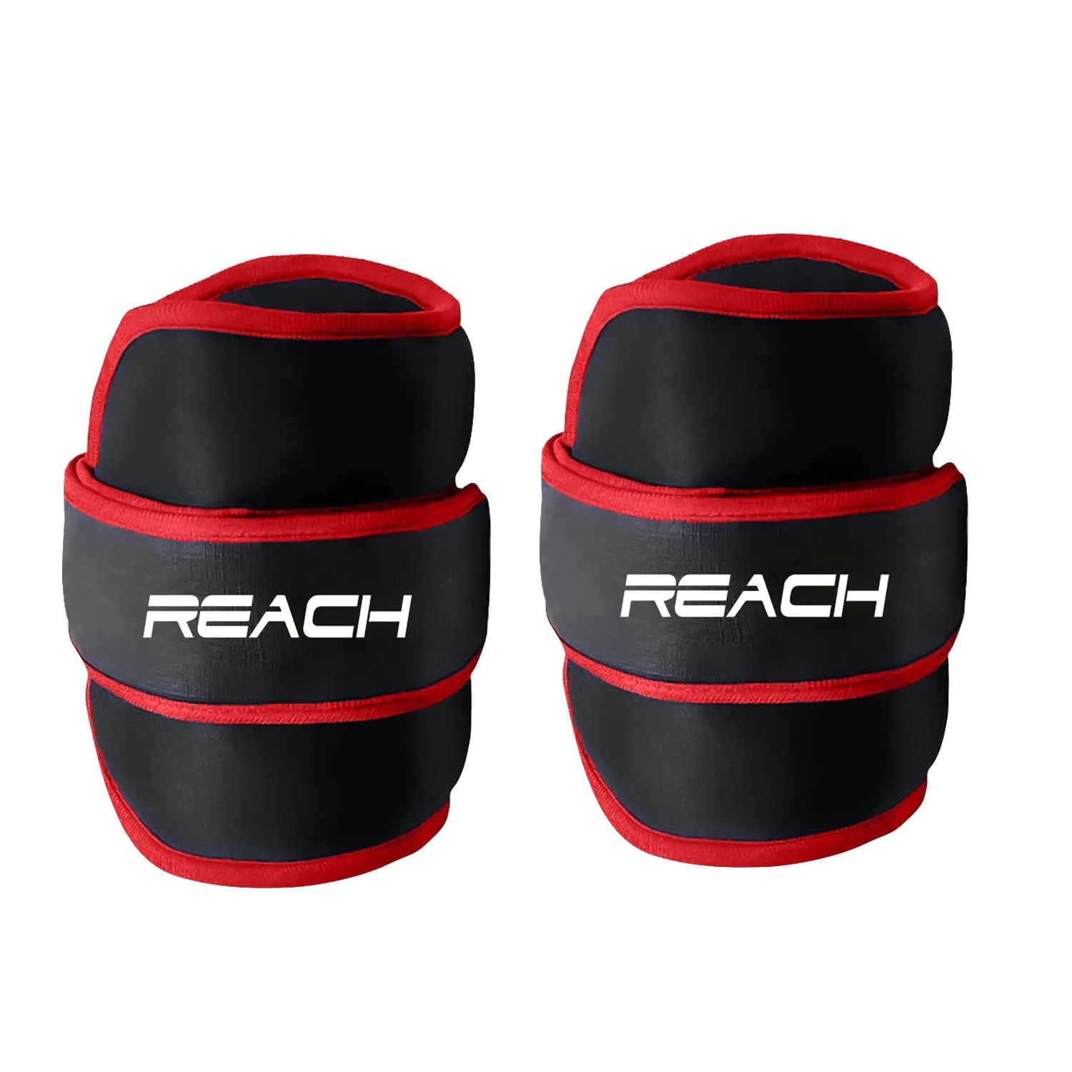 Reach Premium Ankle & Wrist Weight Bands 2 Kg X 2 Red | Weights For Arms & Legs | Adjustable Gym Weights For Fitness Walking Running Jogging Exercise | Men & Women | 12 Months Warranty
