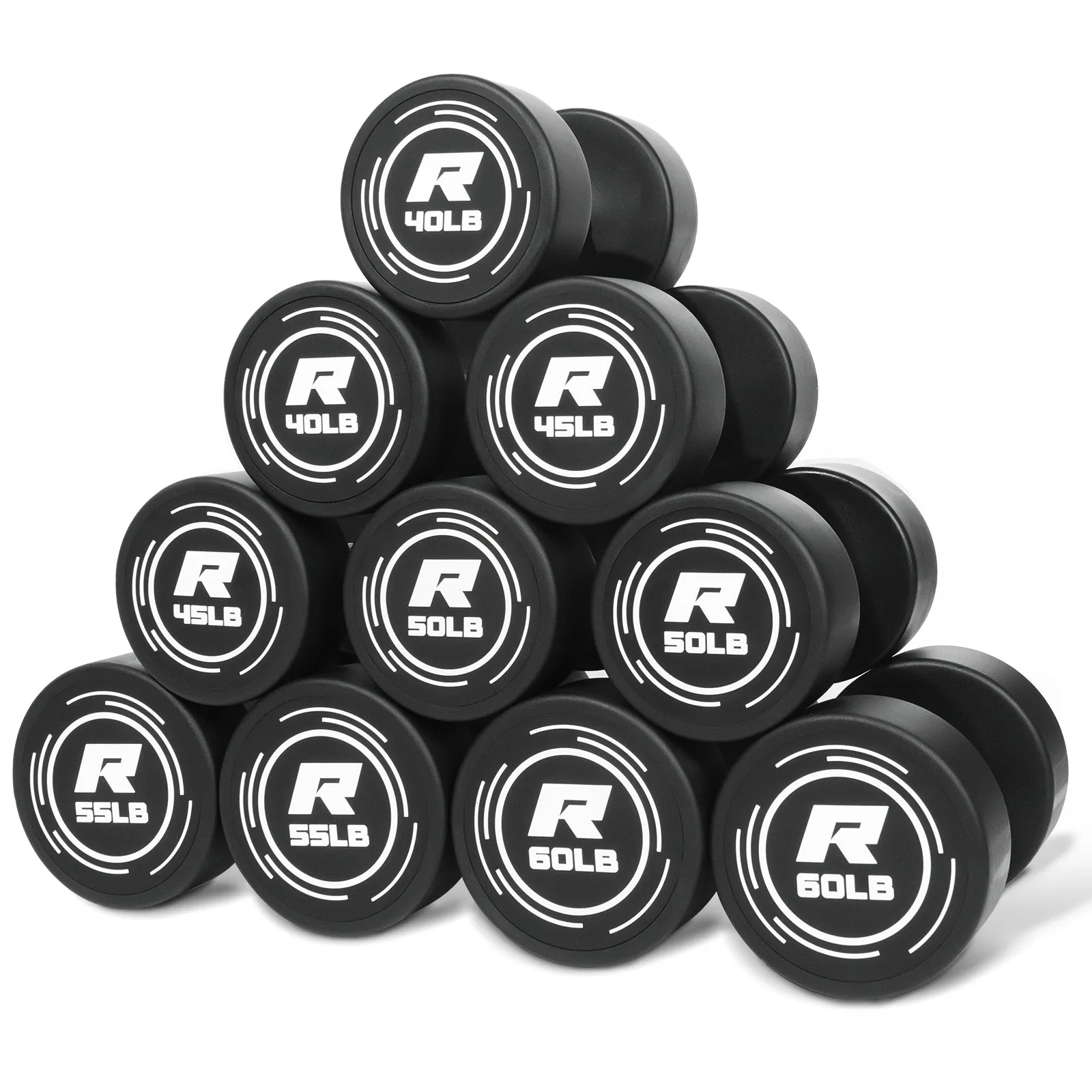RitFit PVC-Coated Round Head Dumbbells in Pairs