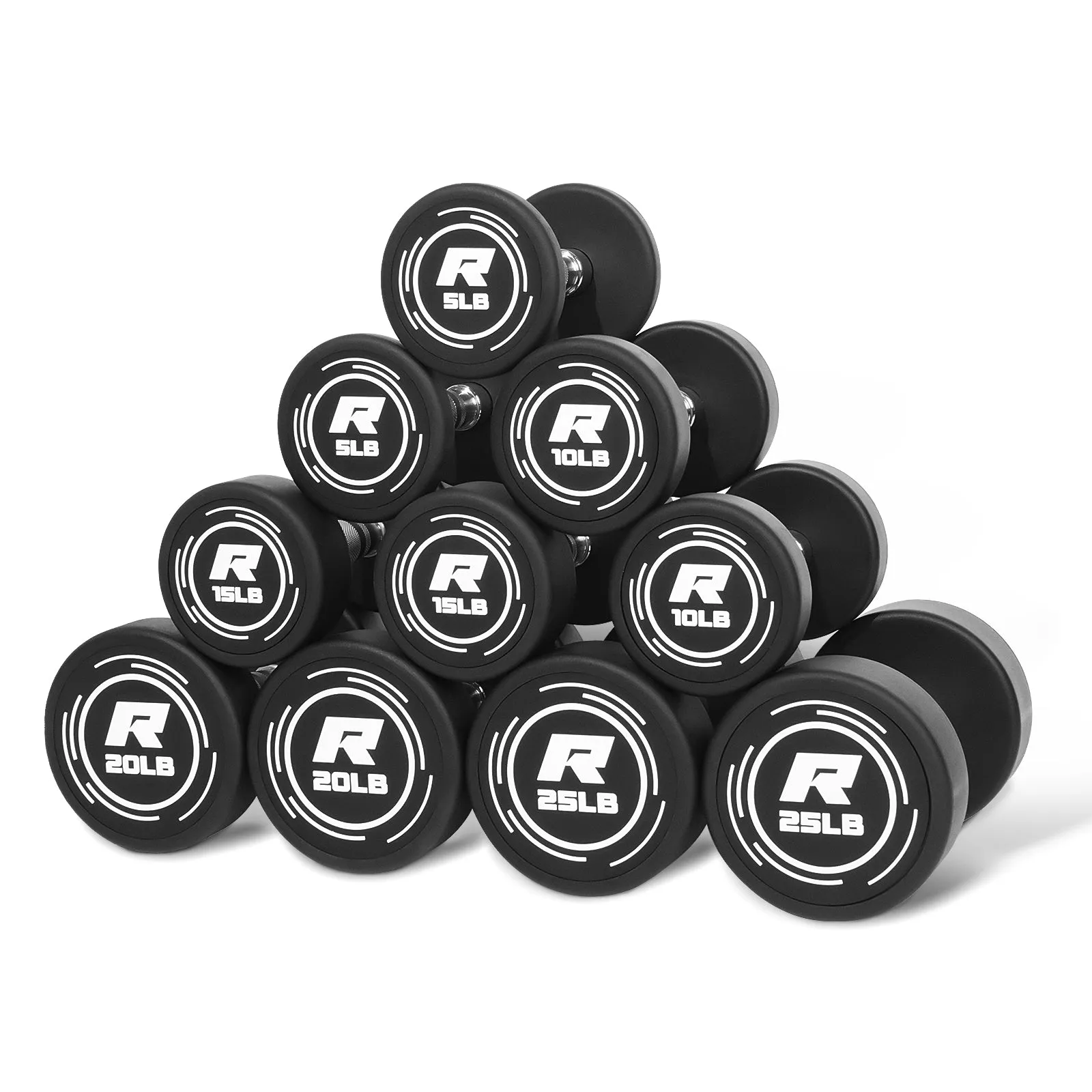 RitFit PVC-Coated Round Head Dumbbells in Pairs