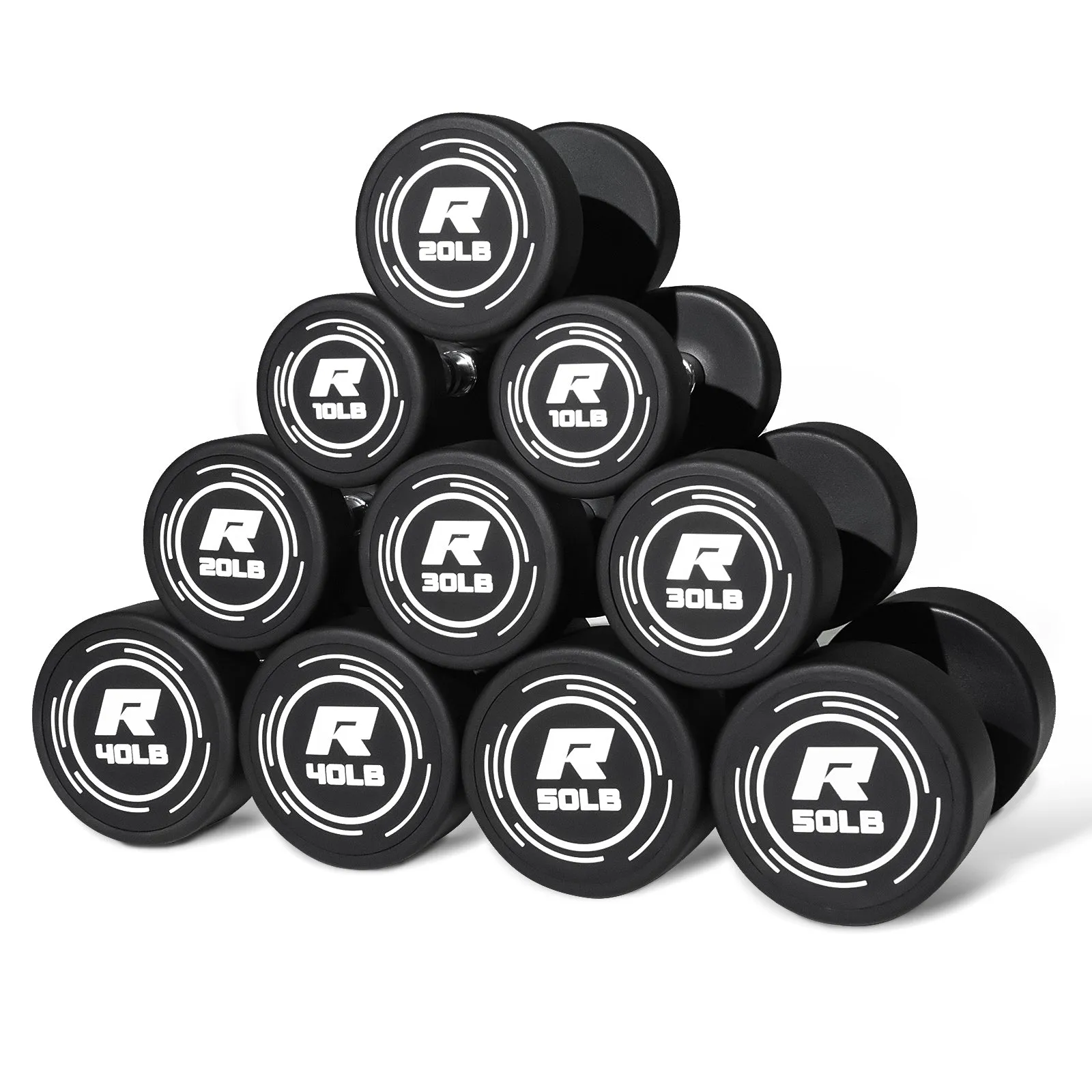 RitFit PVC-Coated Round Head Dumbbells in Pairs