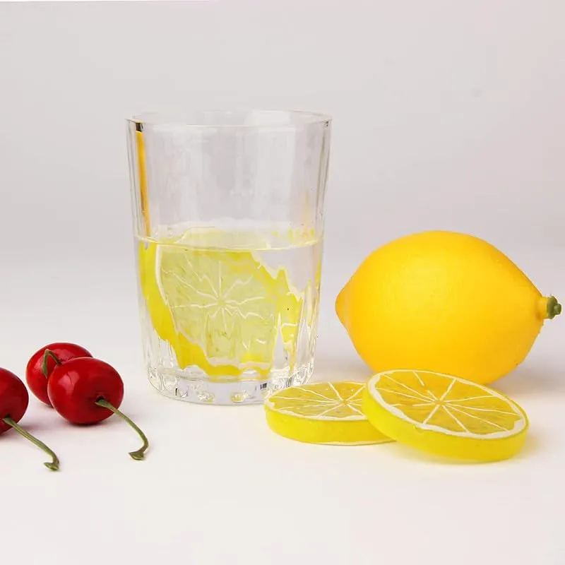 royalkart 20Pcs Artificial Lifelike Lemon Lime Slices Decorative Lemon Slices Lemon Blocks Fake Fruit Used for Photography Props Home House Kitchen Party Wedding Decor Desk Ornament DIY Craft(Yellow)