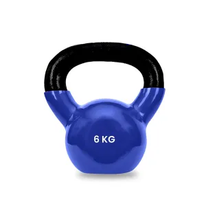 Strauss Premium Vinyl Kettlebell Weight for Men & Women | 4 Kg | Ideal for Home Workout, Yoga, Pilates, Gym Exercises | Non-Slip, Easy to Hold, Scratch Resistant (Blue)