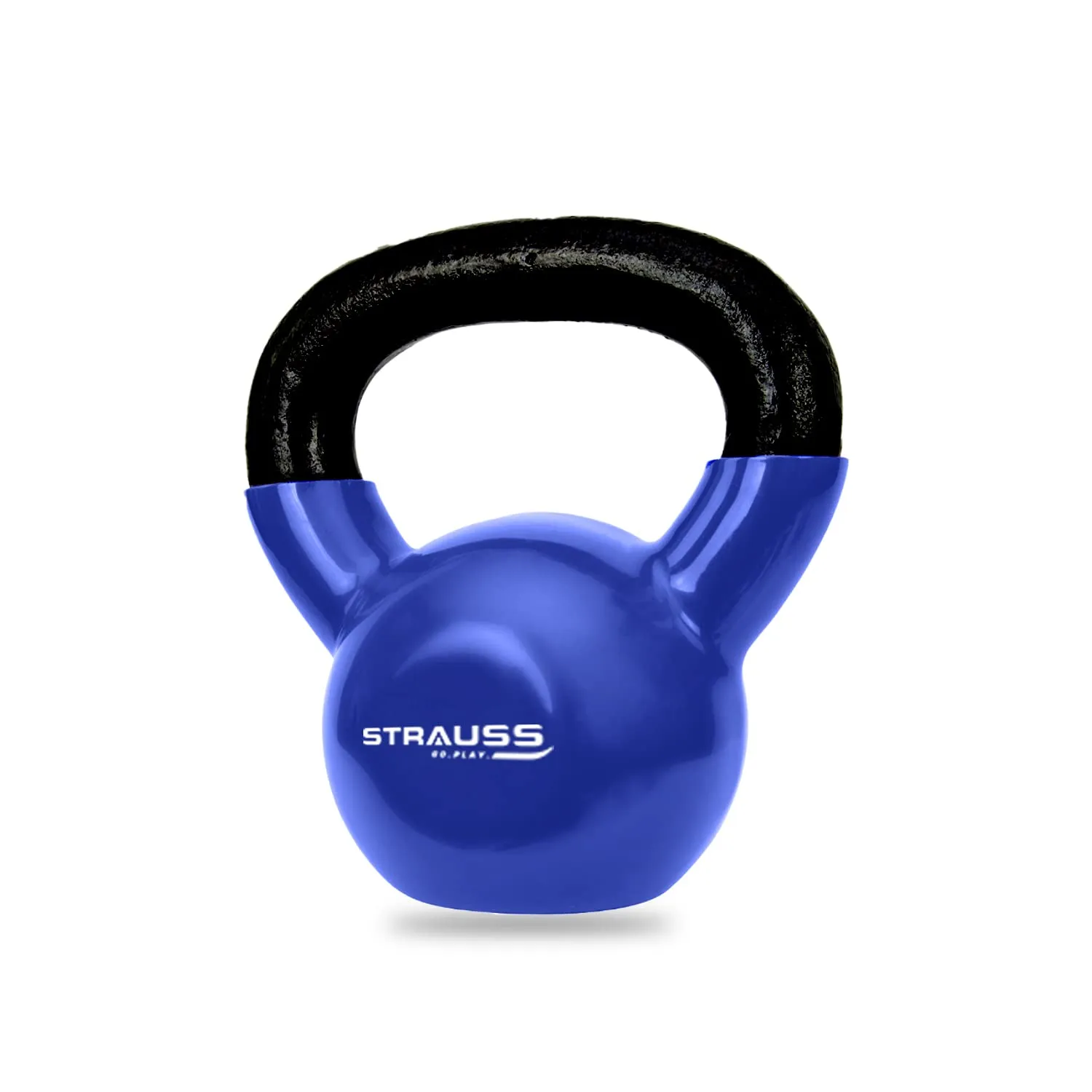 Strauss Premium Vinyl Kettlebell Weight for Men & Women | 4 Kg | Ideal for Home Workout, Yoga, Pilates, Gym Exercises | Non-Slip, Easy to Hold, Scratch Resistant (Blue)