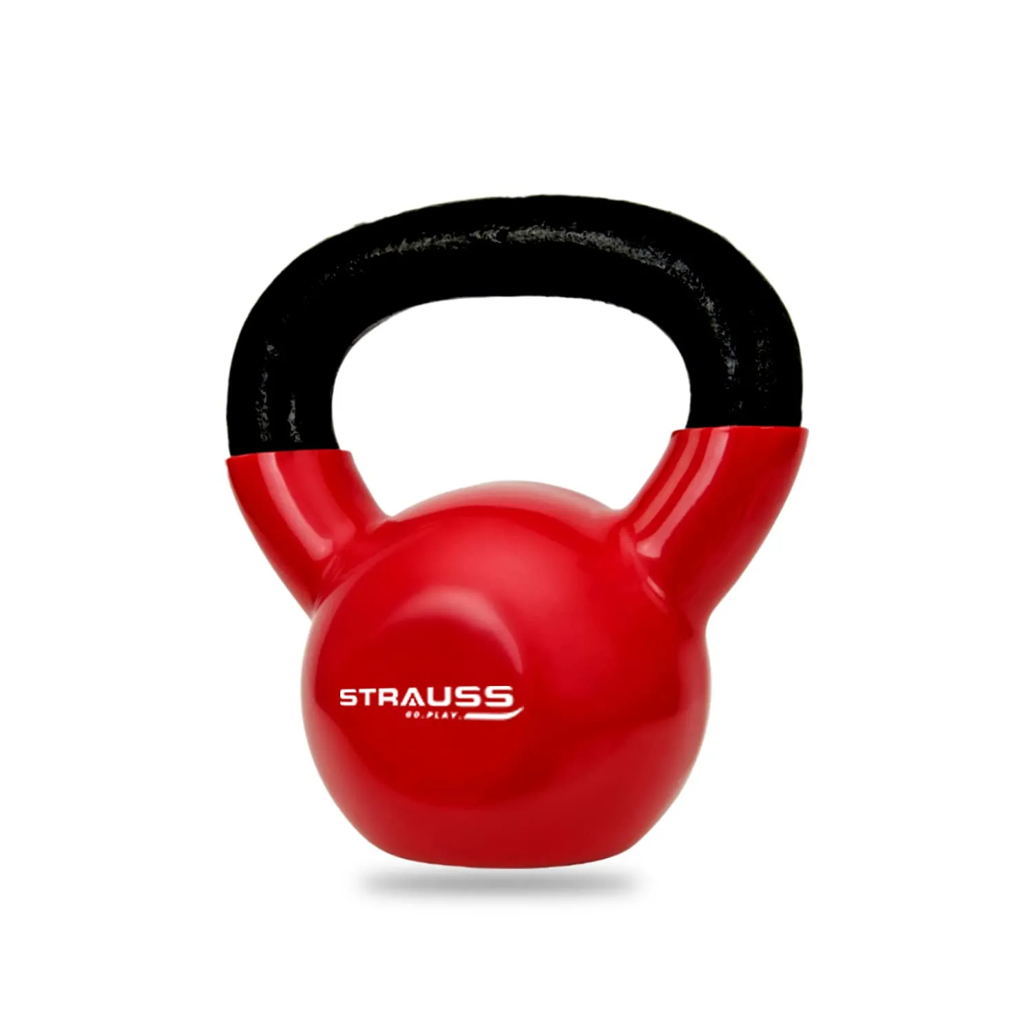 Strauss Premium Vinyl Kettlebell Weight for Men & Women | 6 Kg | Ideal for Home Workout, Yoga, Pilates, Gym Exercises | Non-Slip, Easy to Hold, Scratch Resistant (Red)