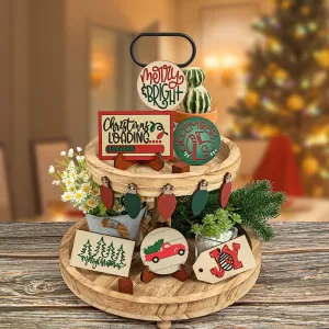 timeless Easter Savings Clearance! PRETXORVE Easter Tiered Tray Decorations Set, Spring Tiered Tray Decorations Set, Wooden Easter Tiered Tray Decor, Sign Tiered Tray, Easter Home Decoration Ornament Christmas Tray Decor A Christmas