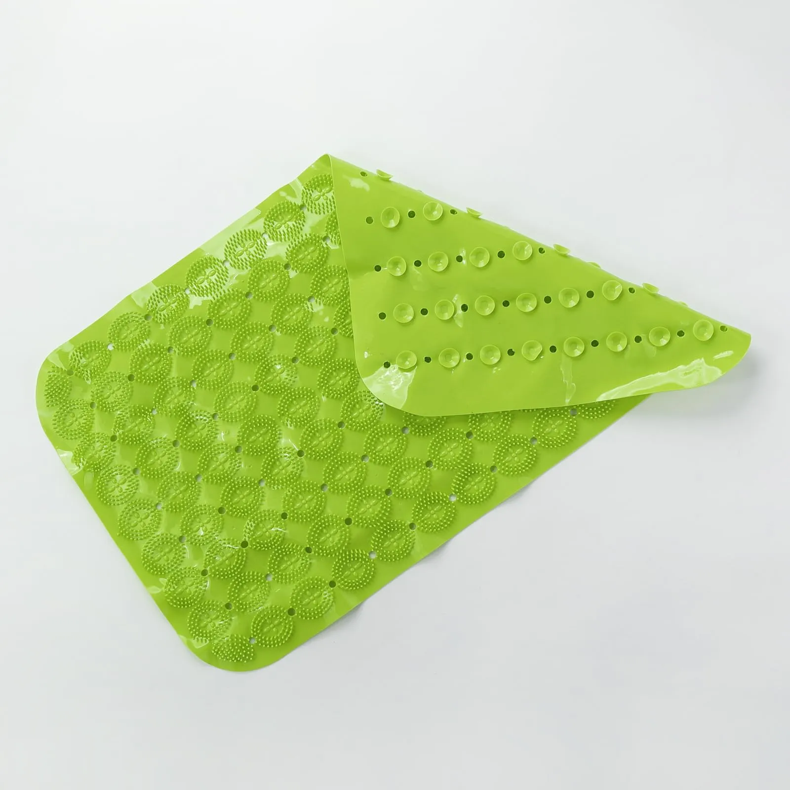 UMAI X SAVYA Home Anti Skid Bath Mat for Bathroom, PVC Bath Mat with Suction Cup, Machine Washable Floor Mat (67x37 cm) (Green)