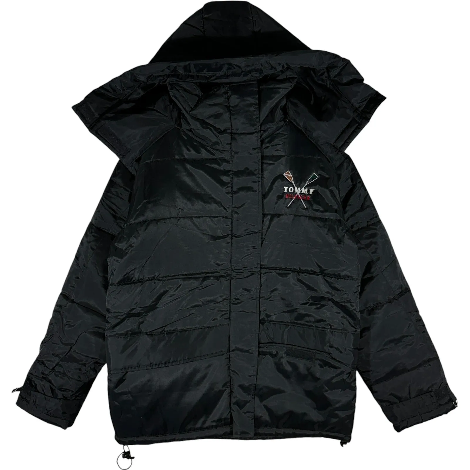 Vintage Tommy Hilfiger Rowing Logo Hooded Puffer Jacket